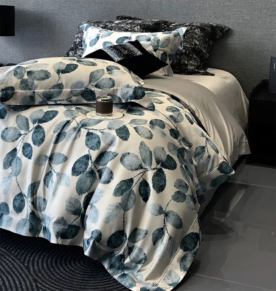 Набор постельного белья из тенселя и хлопка NoEnName_Null полный размер