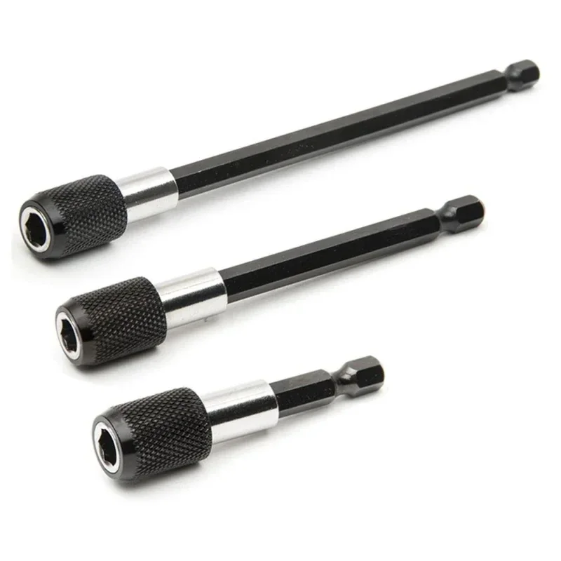 

60/100/150mm 1/4 Hexagonal Conversion Extension Rod 6.35 Hexagonal Handle Batch Head Black Hat Quick Release Extension Rod