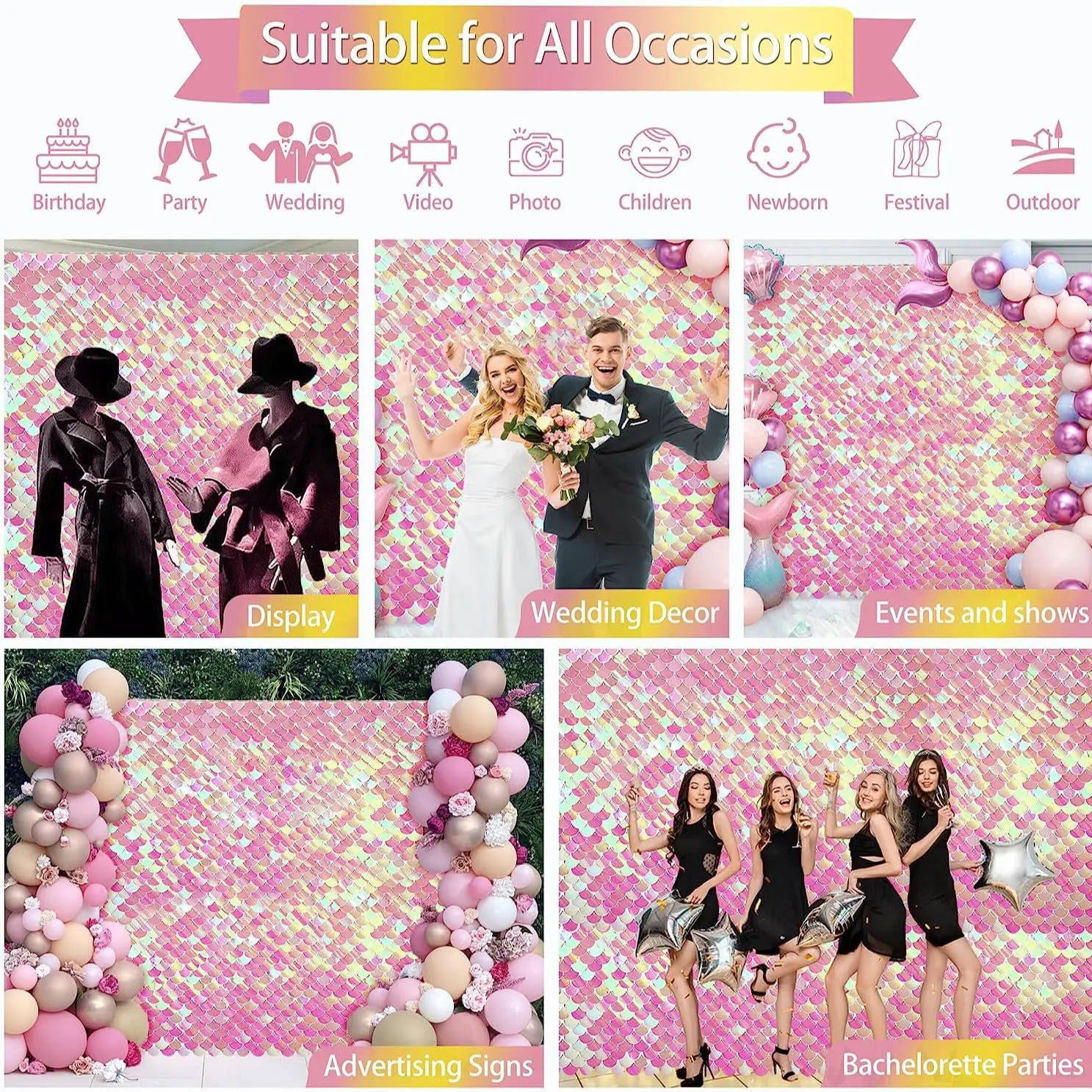 21 шт. панели с блестками в форме рыбьей чешуи 90 м x 210 см мерцающая стена флаблат