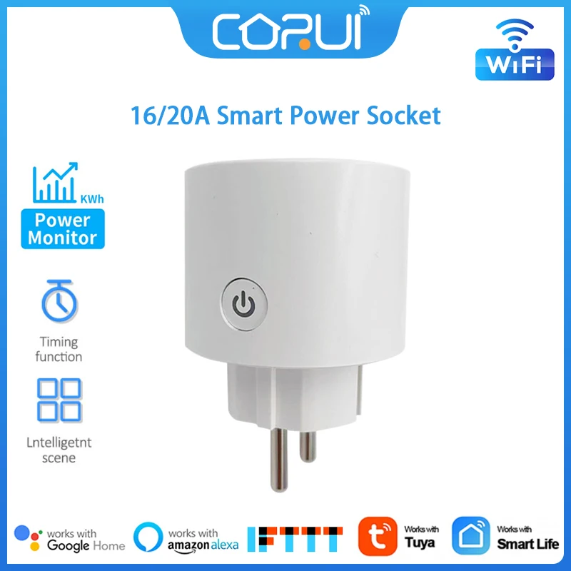 

Умная розетка с таймером, Wi-Fi, 16/20 А