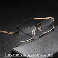 business reading glasses 100 to 400 presbyopia glasses against blue light fashion metal frames for men with high quality