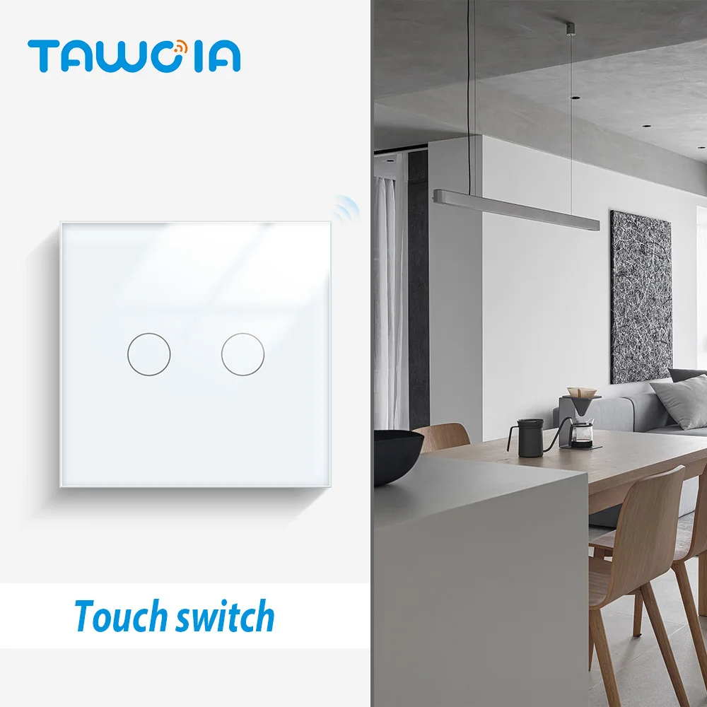 

TAWOIA Touch Switch 1/2/3 Gang 1/2 Way Light Touch Switch With Glass Panel 4 Colors Touch Switch EU UK Standard 800W Per Gang