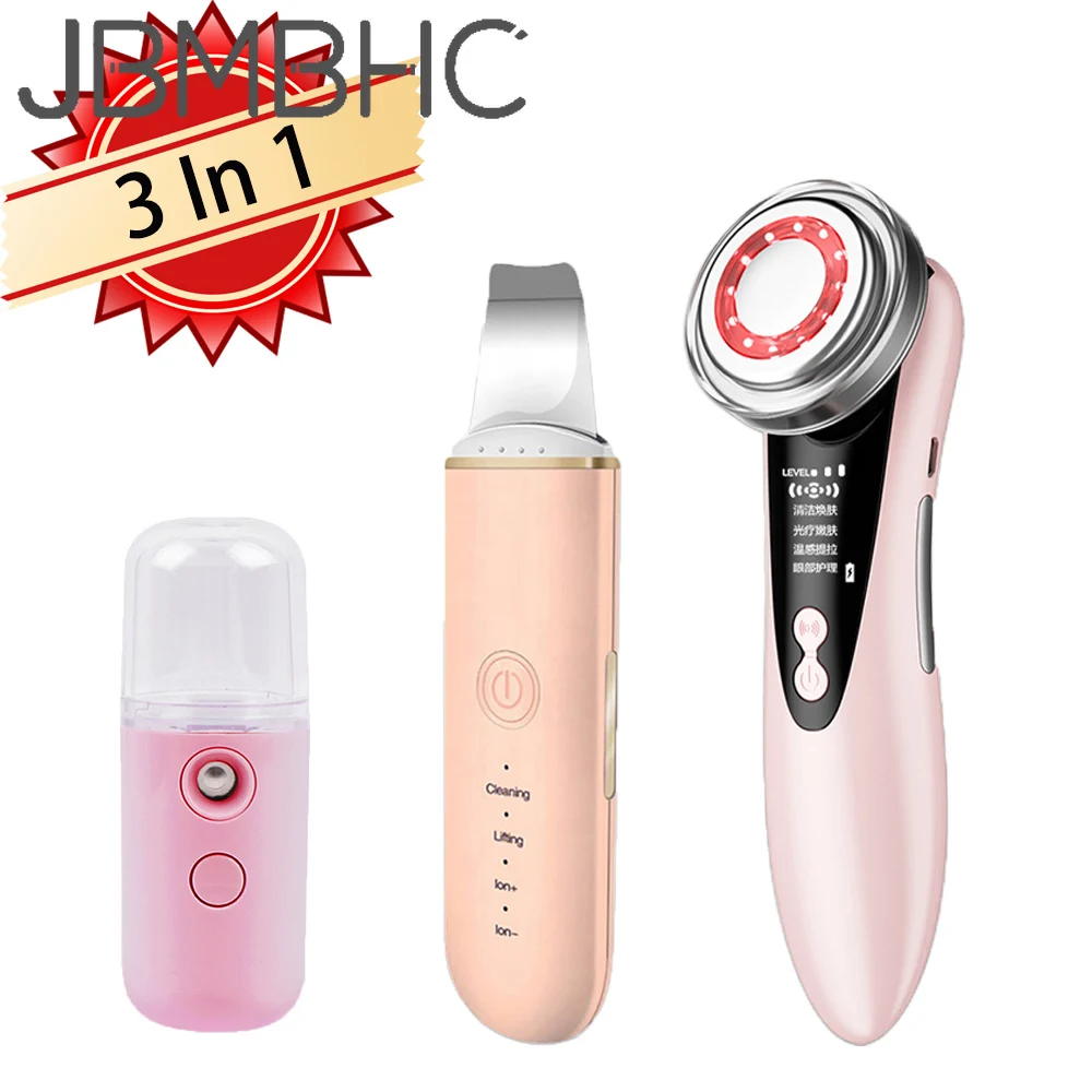 

Face Cleaning Scrubber Ultrasonic Machine Facial Cleanser Remove Black Dots EMS Microcurrents Face Lifting Devices Exfoliating