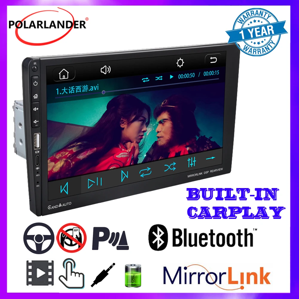 

Автомагнитола 1Din, GPS, Wince Carplay BT4.0, автомобильный мультимедийный MP5-плеер с 9 дюймовым сенсорным емкостным экраном, FM/USB/AUX, Android, автоmirrorlink