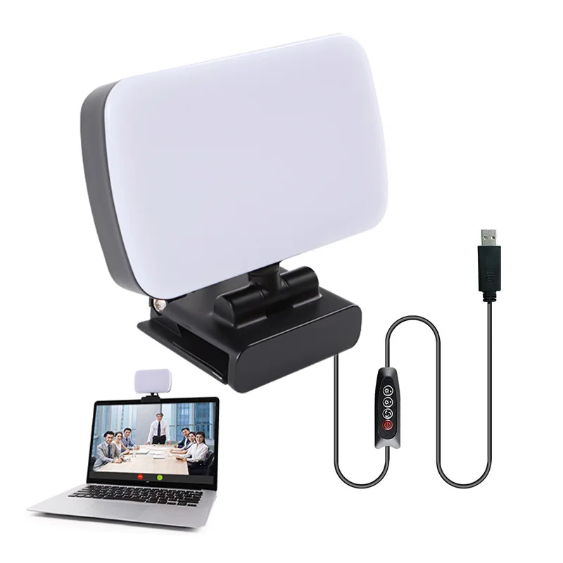 

Mini Video Light Conference Live Streaming Kit Webcam Vlog Photography Fill Lamp Selfie Adjustable Portable LED Photography Ligh