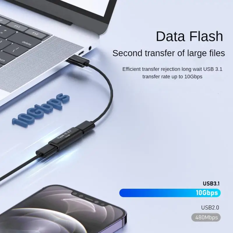 Фото USB C адаптер «Мама-мама» USB C соединитель 240 Вт источник питания USB C разъем «Мама-мама» с 8K @ 60Гц видеодисплеем Compa №2