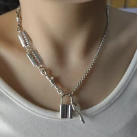 2022 brand new hip hop goth punk thorns blade necklace key lock pendant exquisite necklace women gift jewelry