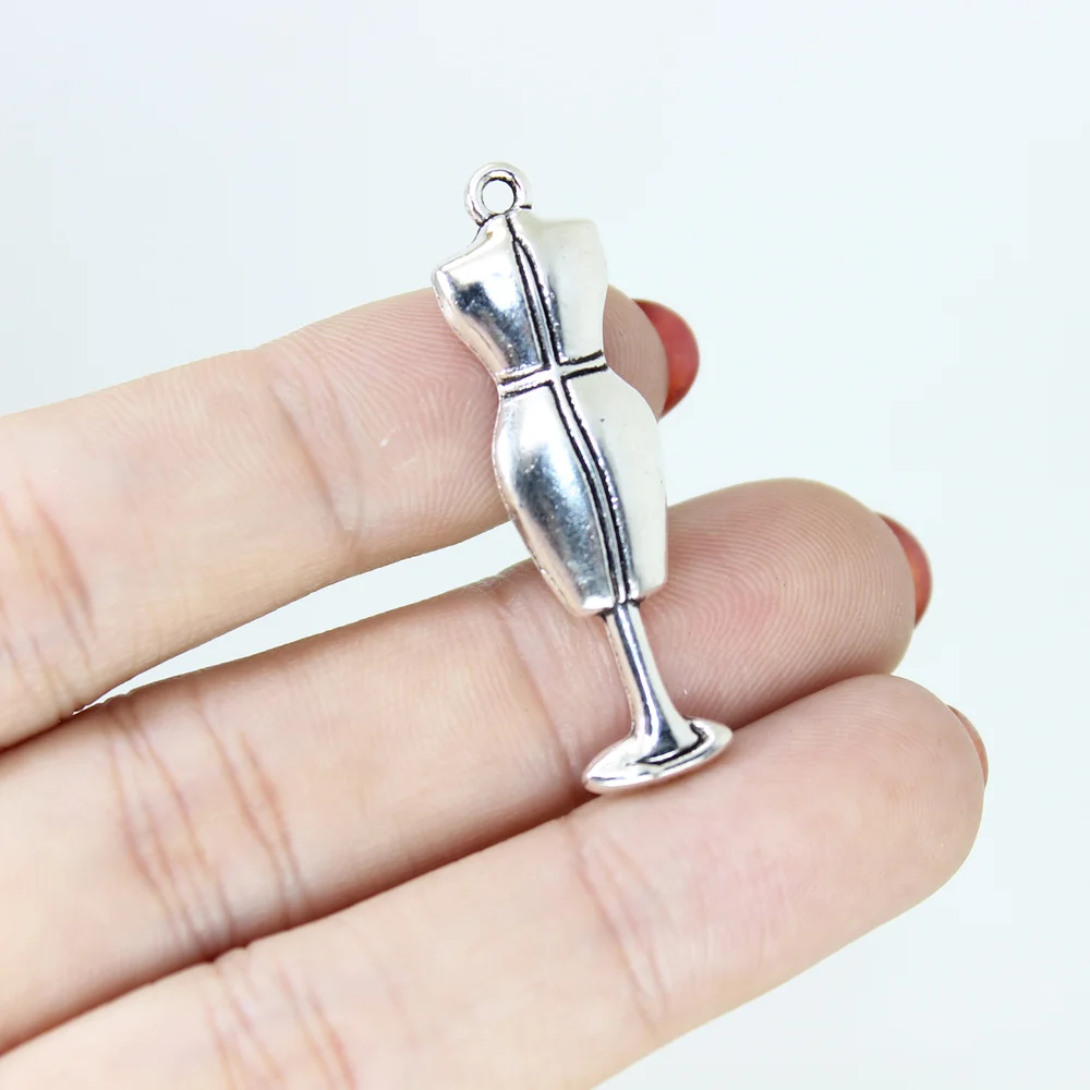 

10 шт./лот подвески для женского платья, античный серебряный тональный манекен, подвеска, серьги, ожерелье, аксессуары для изготовления ювели...