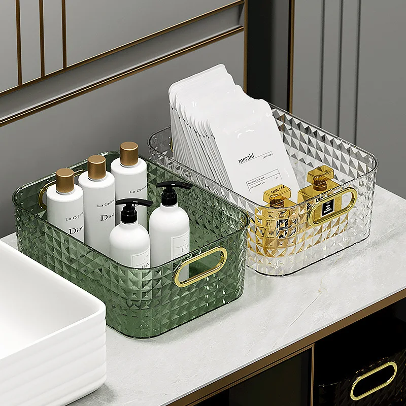 

Light Luxury Desktop Cosmetics Storage Box Acrylic Dressing Table Mask Skin Care Sundries Plastic Storage Basket