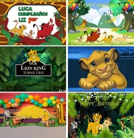 Disney Lion King Simba Custom Backdrop Forest Kids Birthday Party Photo Background Sunset Baby Shower Banner Poster Cartoonl