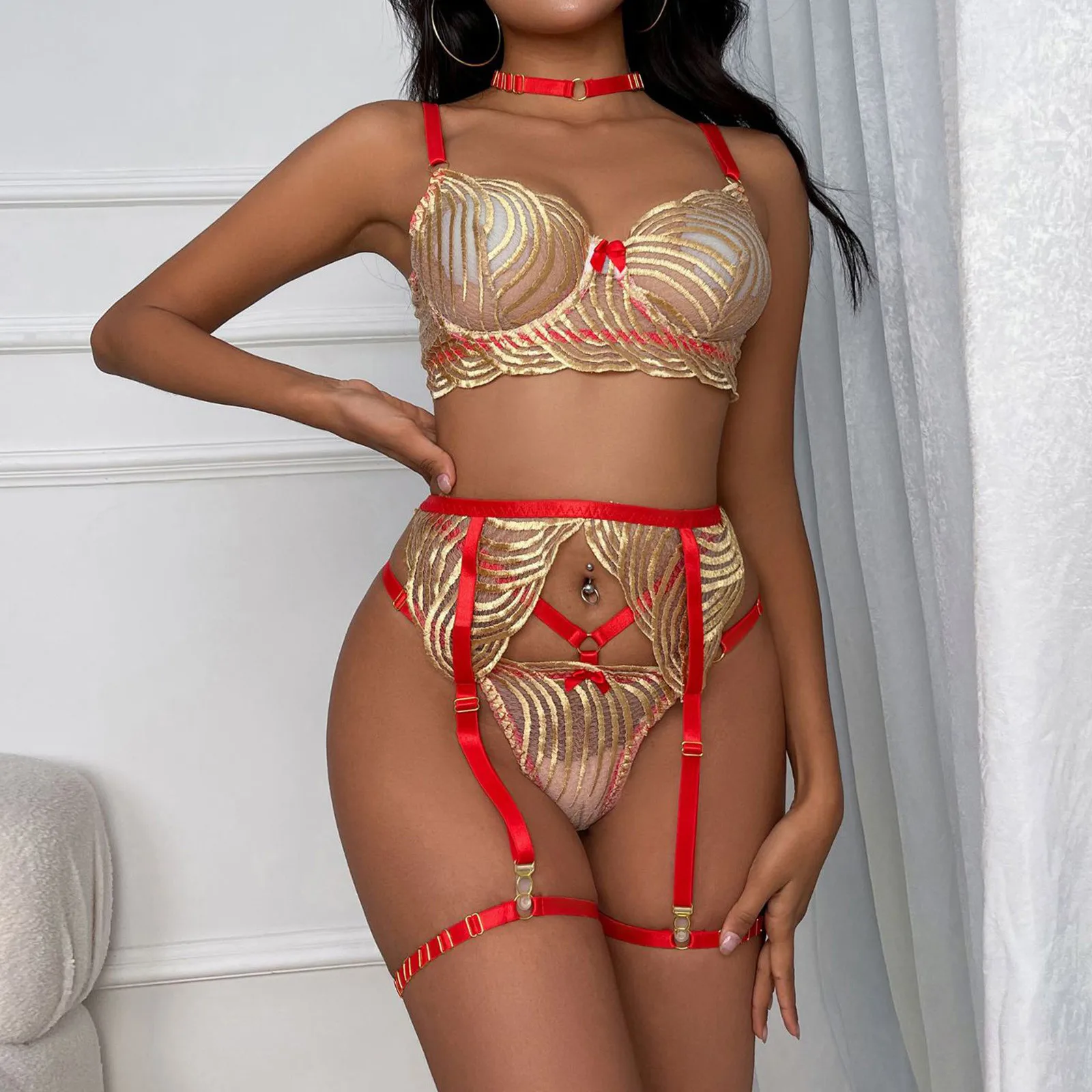 

Женское сексуальное нижнее белье, комплекты волнистой вышивки, Прозрачное нижнее белье, горячее эротическое порно, сексуальное белье, проз...