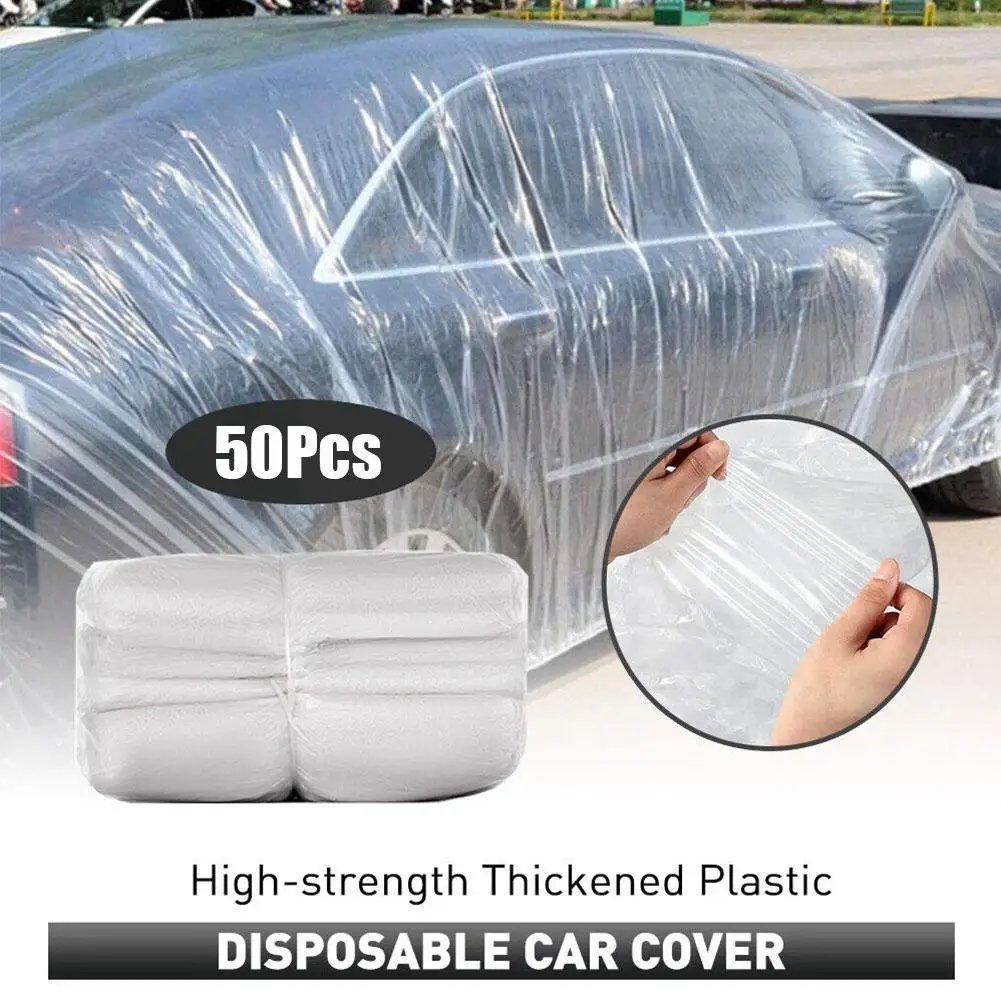 

Disposable Transparent Car Clothing Cover Dustproof Cover Rainproof Car Film Rainproof PE Plastic Paint Transparent Dustpro F4J8