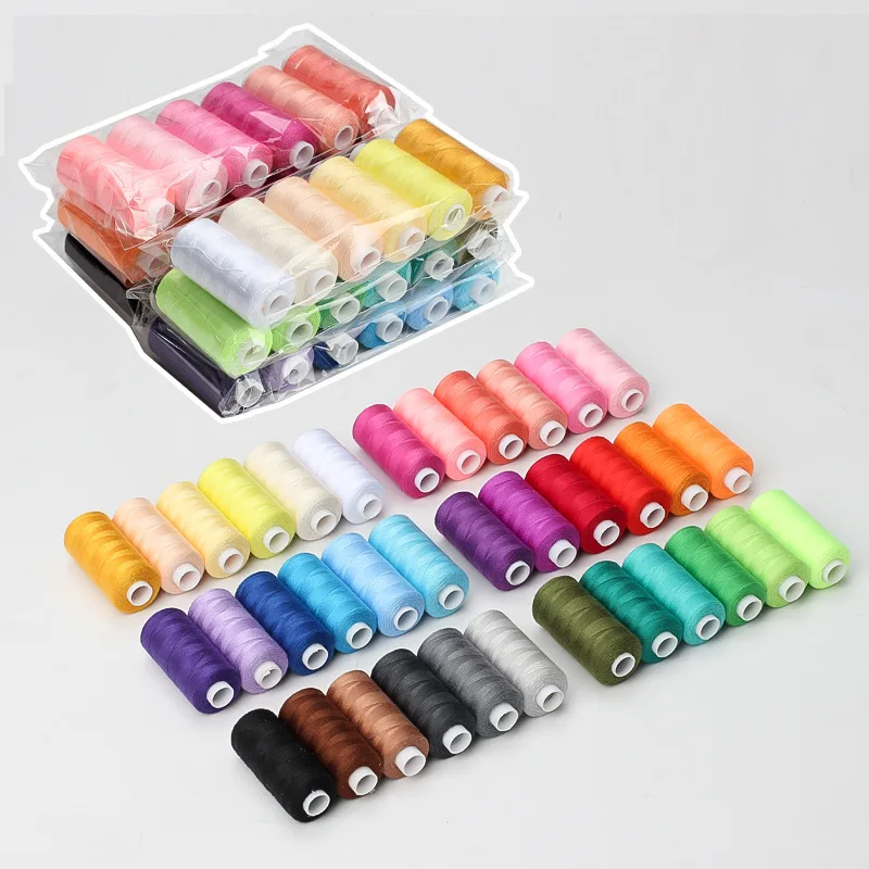 

6 Colors/Set Yarn Sewing Thread Roll Machine Hand Embroidery 400 Yard Each Spool 100% Polyester Durable For Home Sewing Kit