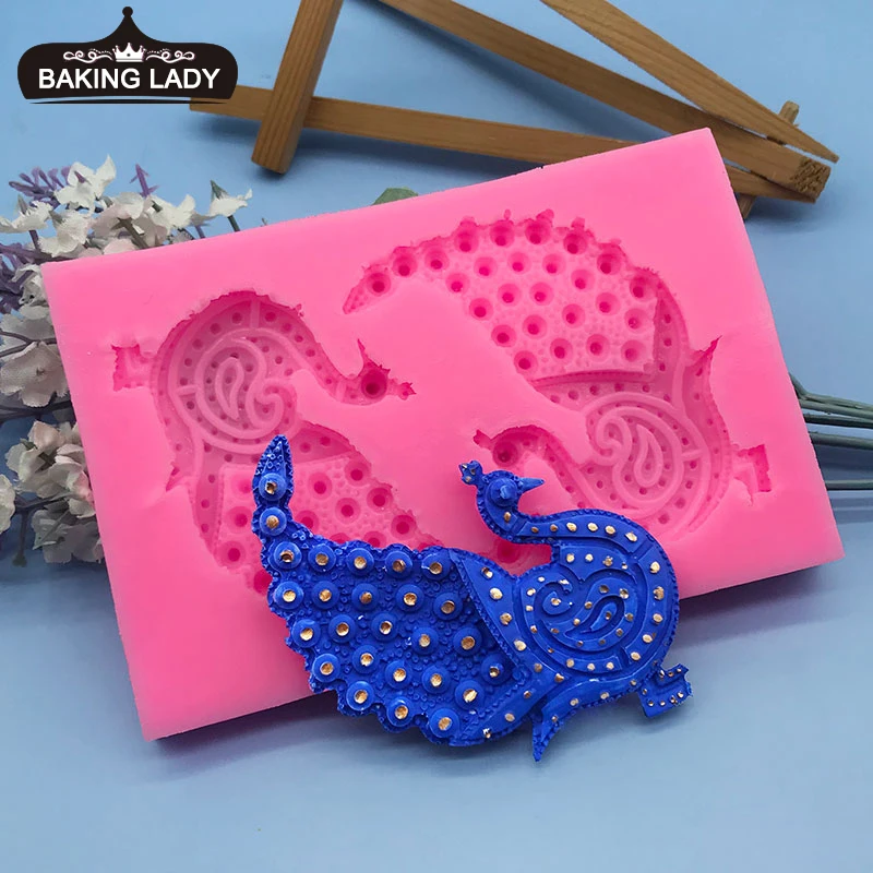 

Animal Silicone Mold Peacock Crafts Decorating Cake Fondant Silicone Molds Moulds Silicone Rubber For Cake Decorations