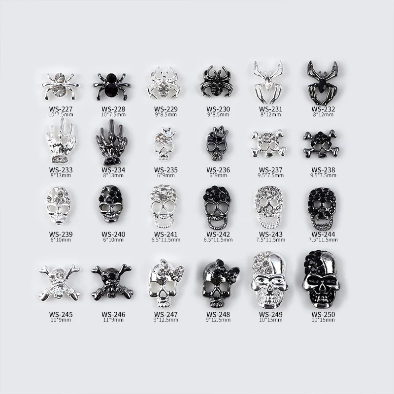 10 шт. Новинка Holloween Темный паук голова черепа крест Алмазный пистолет черный