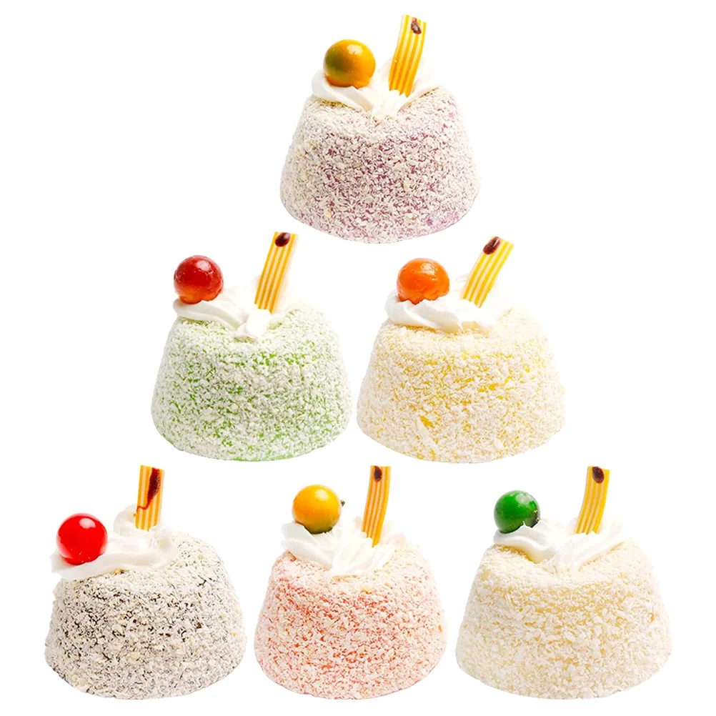 

6 Pcs Simulation Cake Table Top Decor Reliable Cake Model Crafts Bread Shop Decor Pu Fake Food Child Delicate Cake Model