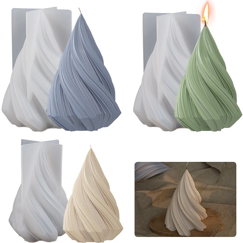 

Multi Size Spiral Cone Silicone Candle Mold DIY Geometry Soap Resin Plaster Making Tool Chocolate Cake Ice Mould Home Decor Gift