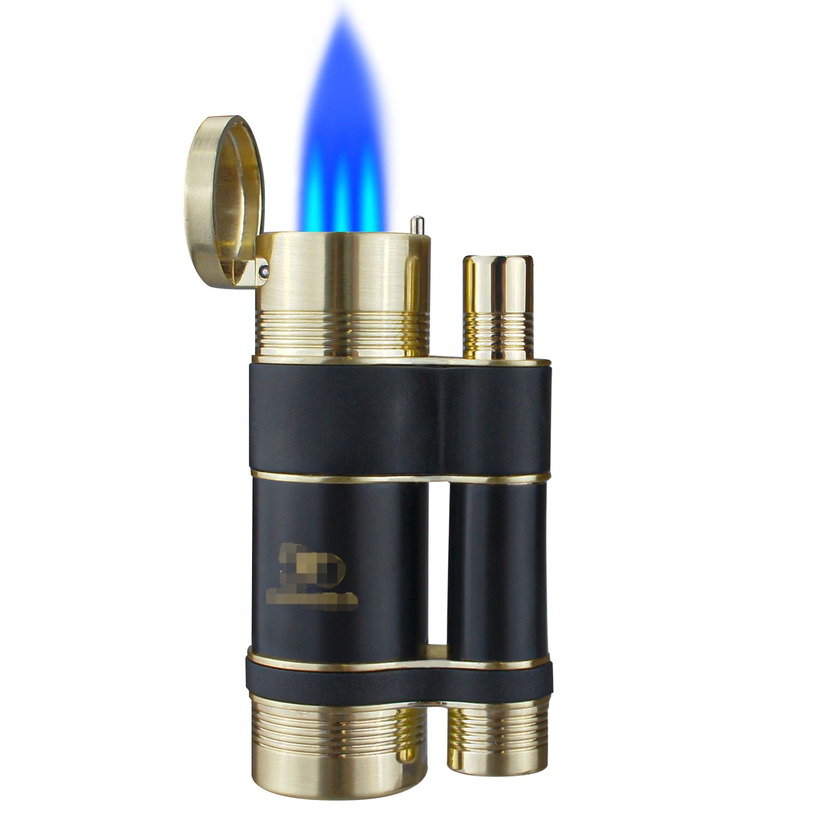 

Metal Cigar Lighter Tobacco Lighter 3 Torch Jet Flame Refillable With Punch Smoking Tool Accessories for Gift Box