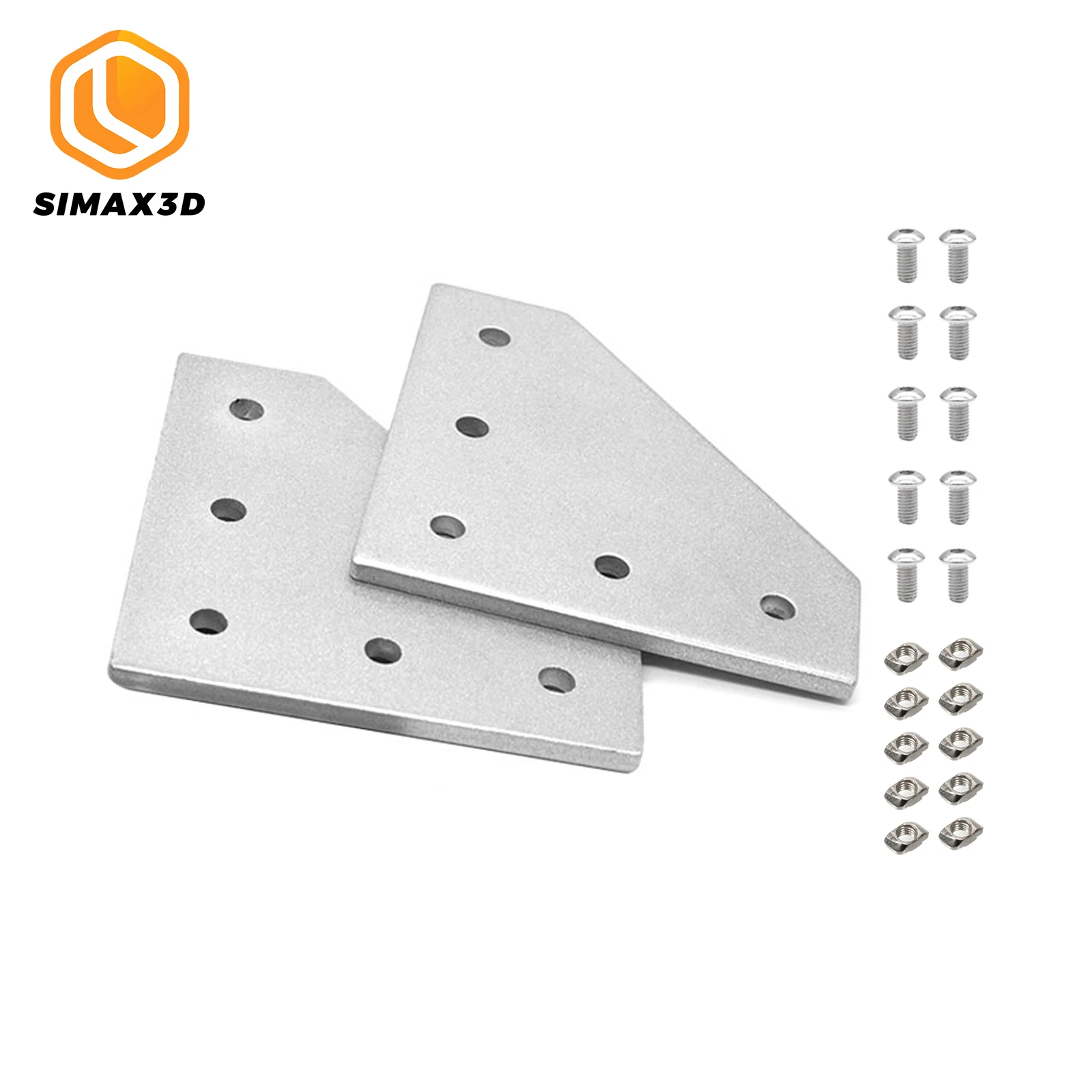 

SIMAX3D 2PCS 5 Holes 90 Degree Attachment Plate Corner Bracket Attachment Strip for Slot 6mm 2020 Aluminum 3D Printer Frame