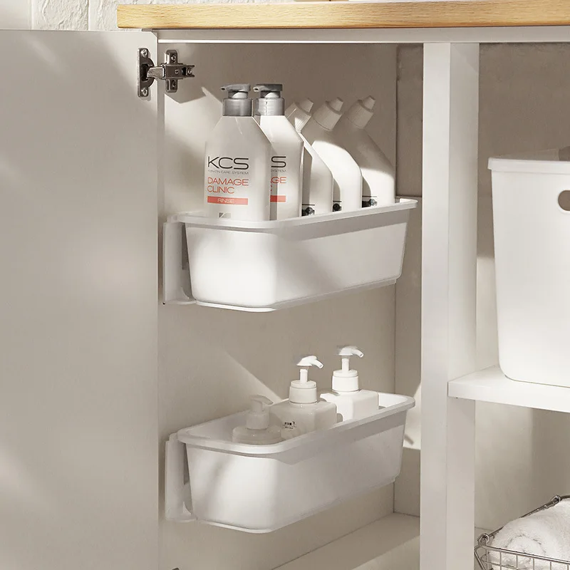 

Wall-mounted Kitchen Storage Box Punch-free Drawer Organizer Sink Bathroom Stand Household Storage Shelf Space Saver Closet Box