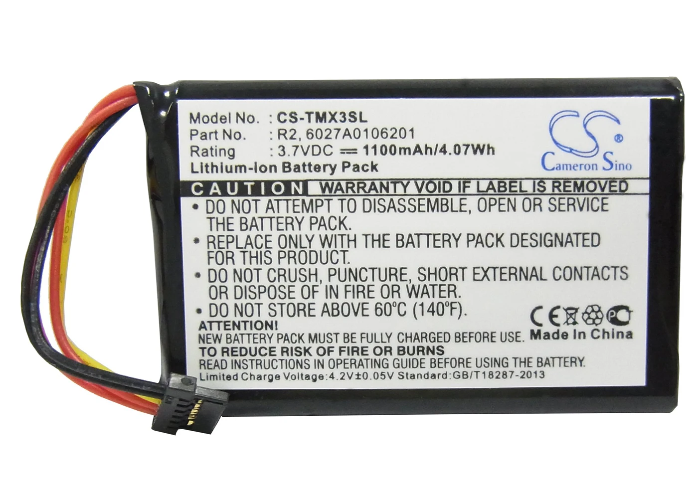 

Аккумулятор Cameron Sino 1100mA для TomTom 1EP0.029.01, 4EP0.001.02, 5EP0.029.01, XXL IQ Routes 6027A0106201