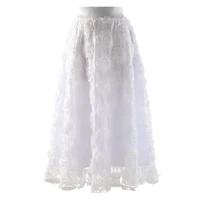 phoebe hz high elastic waist black white flower shaped long mesh half body skirt women fashion tide new spring autumn 2022