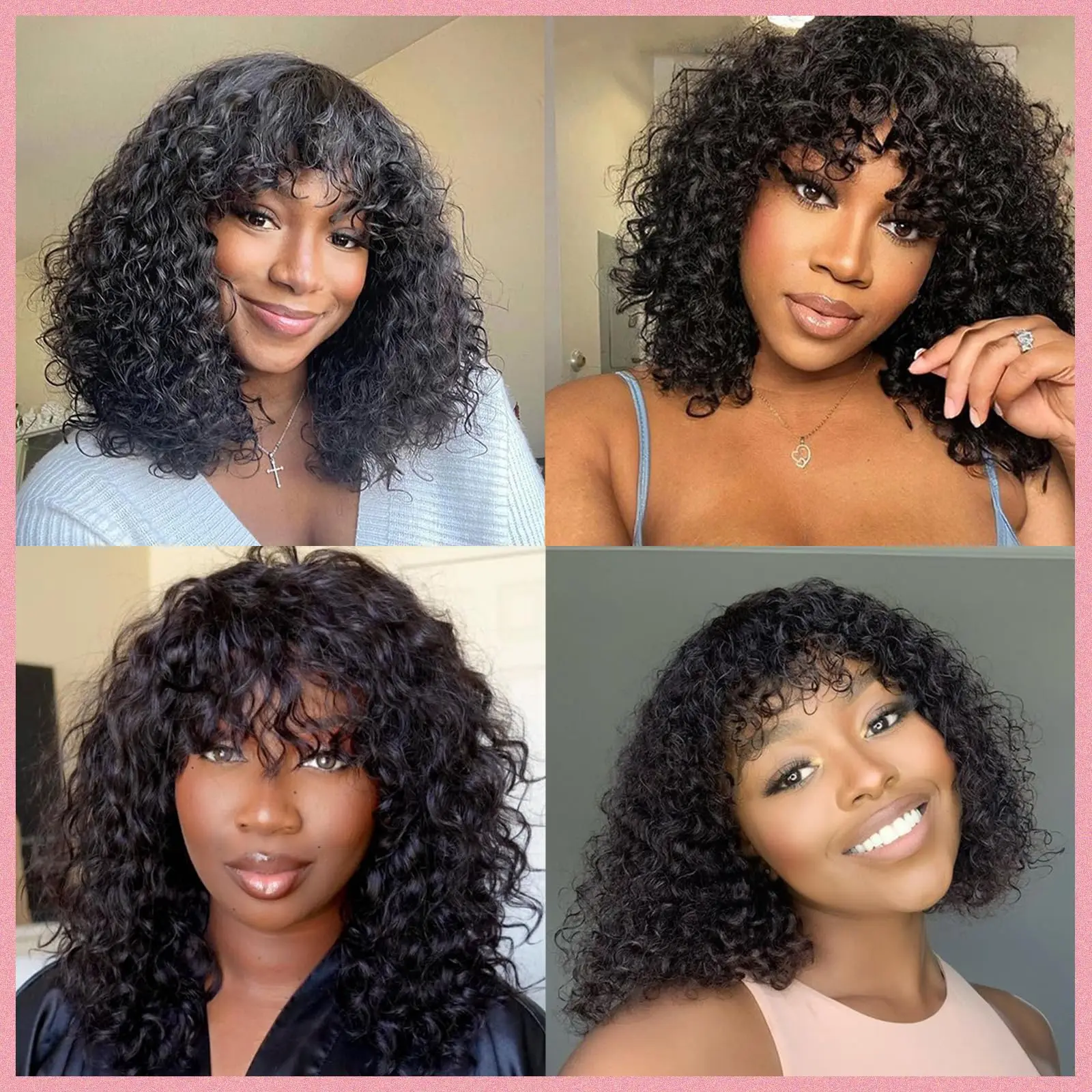 Индийский Парик Из Человеческих Волос Remy С Волнистой Текстурой И Челкой