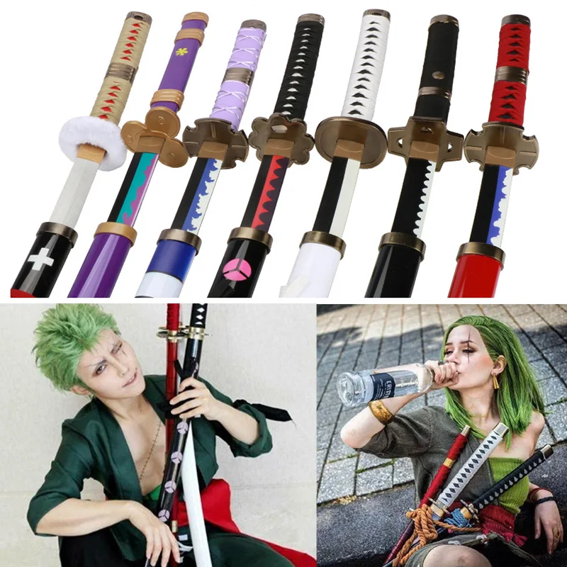 Roronoa Zoro Katana Sword Anime Cosplay Trafalgar Law Kitetsu Yama Shusui Japanese Samurai Wood Toy Swords Catana decoration