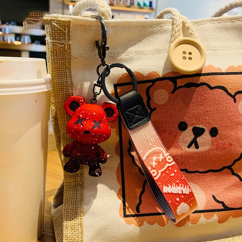 Креативный брелок с мультяшным градиентным медведем кукла Хамелеон медведь для