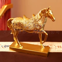 new chinese style desk ornaments resin craft office living room porch wine cabinet home horse ornaments ornaments