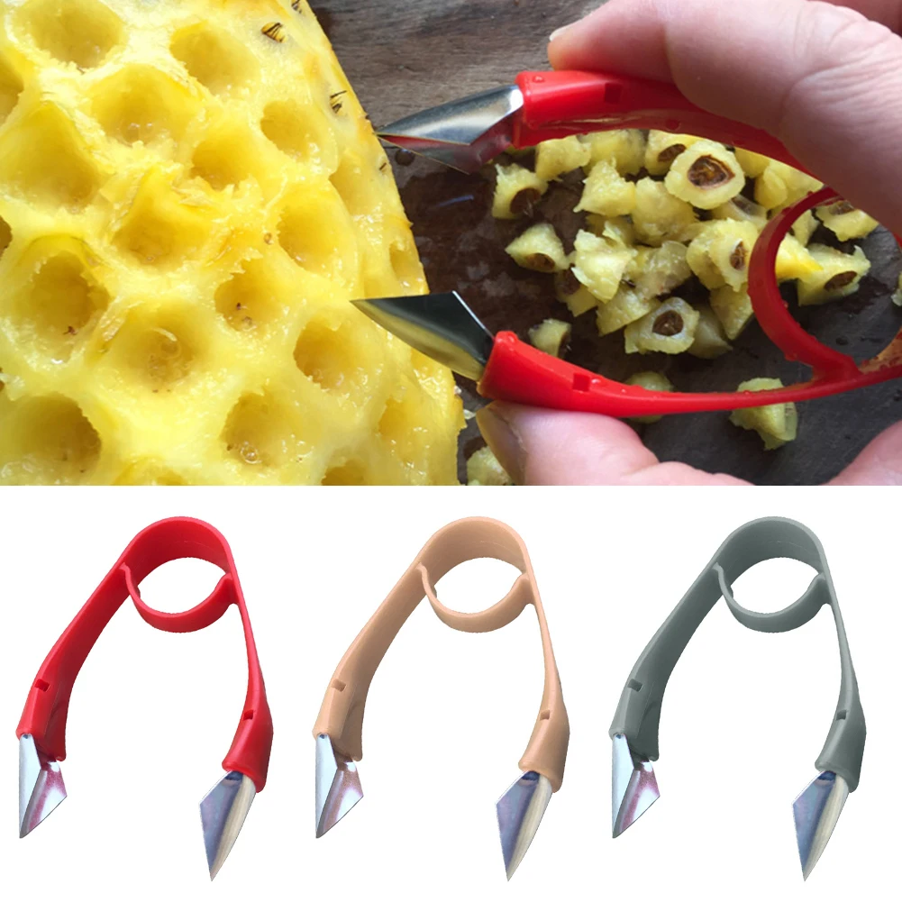

1pcs Strawberry Steel Pineapple Eye Peeler Fruit And Vegetable Practical Seed Remover Clip Fruit Tools Kitchen Gadgets