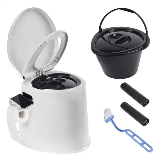 

Portable Travel Camping Toilet, 5.3 Gallon, White