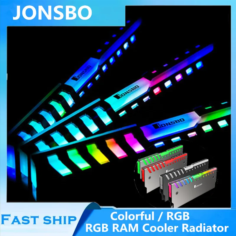 JONSBO RGB RAM Cooler Radiator Vest Memory Heatsink RAM Cover Shell of RAM Heat Sink RGB Illuminate Support AURA 2pcs
