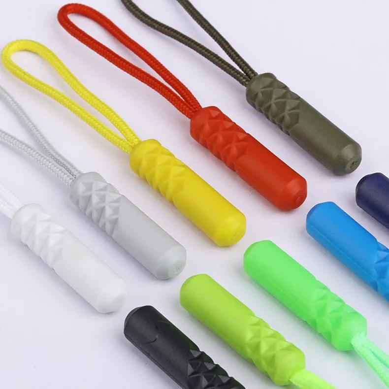 

TPU Zipper Rope Cylindrical Head Pvc Note Plastic Zipper Pulling Tip Drawstring Pull-up Bag Zipper Pull-up Tail Rope