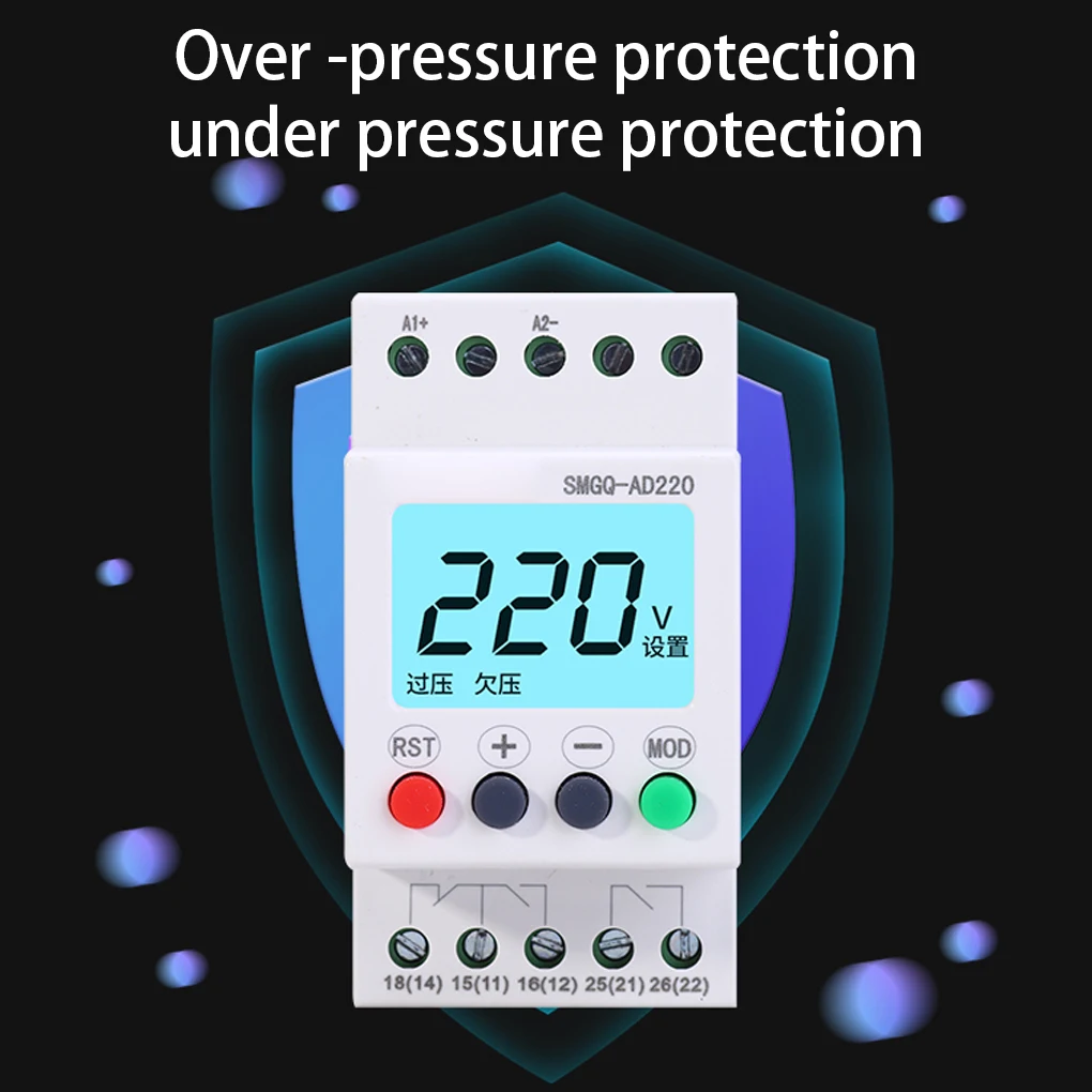 

AC DC 110-240V Relay Reusable Adjustable Portable Voltage Monitor LCD Digital Display Wear-resistant Overvoltage Meter