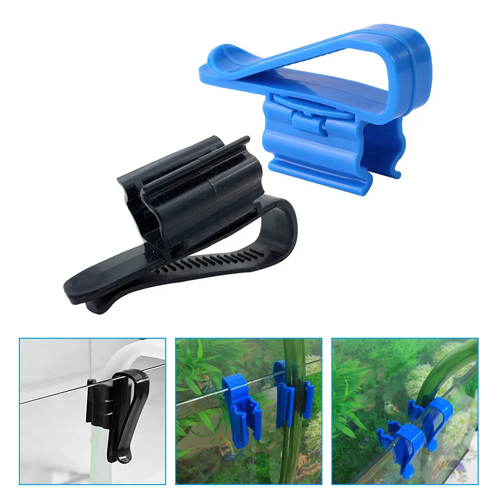 

2 Pcs Water Pipe Retainer Plastic Fish Bowl Clamp Fixator Mounting Clip Clips Tube Fixing Bucket Pipes Filter Aquarium Clamps