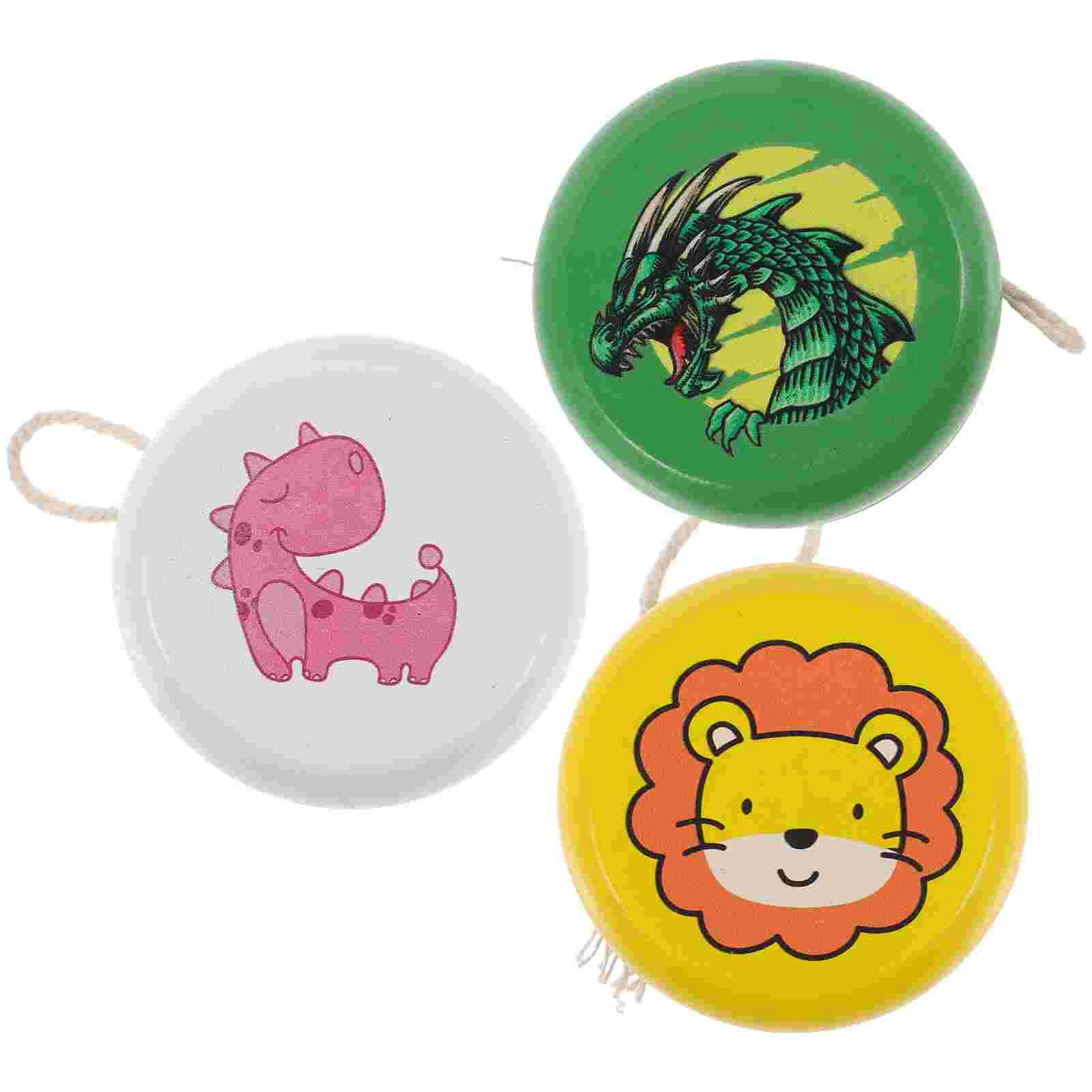 

3pcs Adorable Yo-Yo Ball Kids Wood String Ball Toy Kids Plaything Kids Yo-Yo Toy Kids Educational Toy