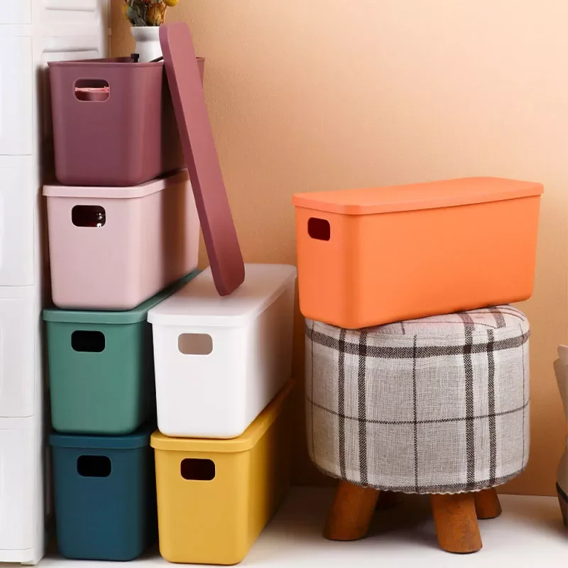 

NEW storage box high and narrow desktop cosmetics finishing box with lid household living room snacks crevice storage box