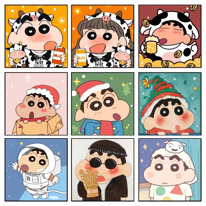 

Cartoon Peripheral Crayon Small New Poster Mural Decoration Cartoon Wall Art Watercolor Canvas Painting Baby Gift for Children