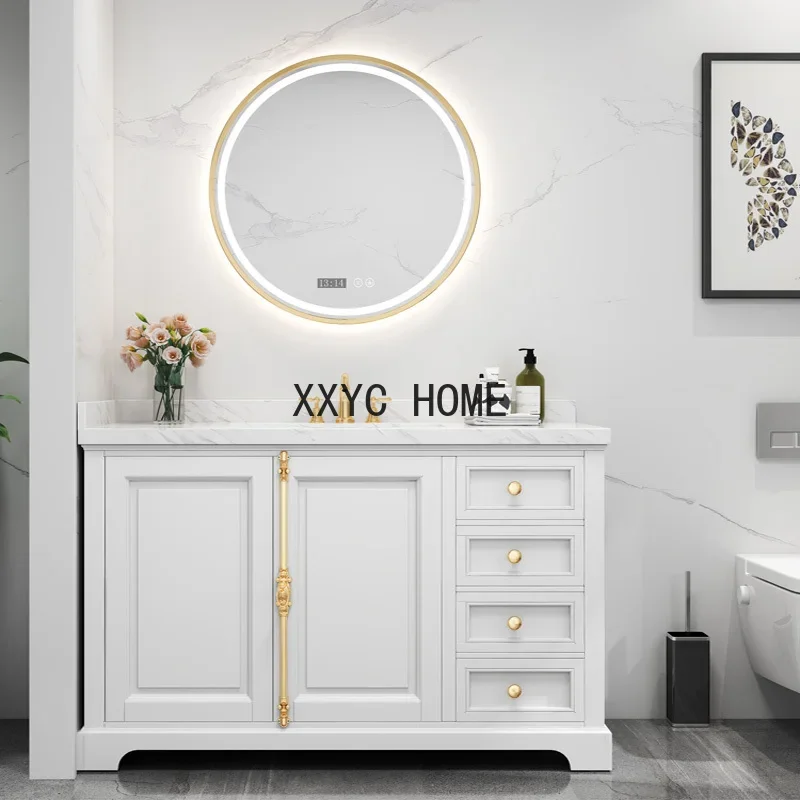 Ceramic integrated floor slate modern luxury retro washbasin craftsman bathroom cabinet combination