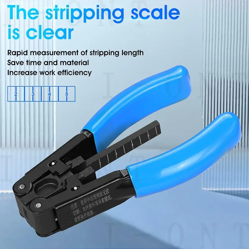 FTTH Optical Fiber Stripping Tool 5G Leather Cable Stripper Pliers 2.1*1.6mm Photoelectric Composite Cable Wire Stripper