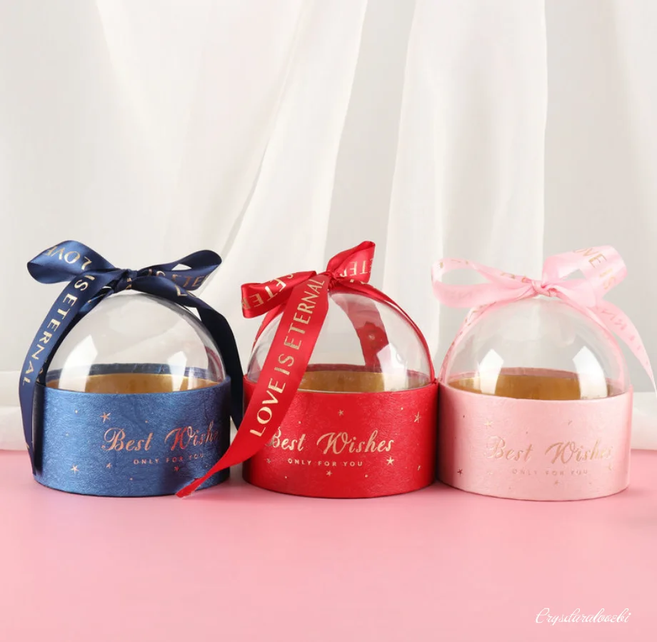Semicircle Valentine's Day Gift Boxes Velvet Cylinder With Hand Gift Box Set Wedding Candy Box