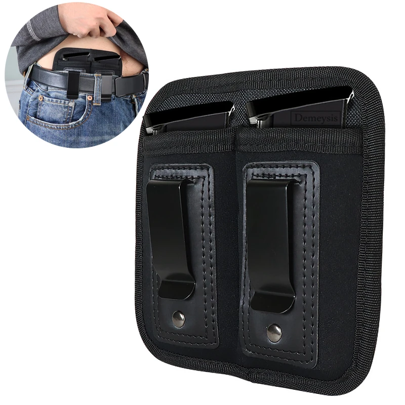 

Molle Pistol Mag Pouches Tactical Double Magazine Pouch Flashlight Holder Airsoft Gun Accessories Hunting Waist Mag Bags