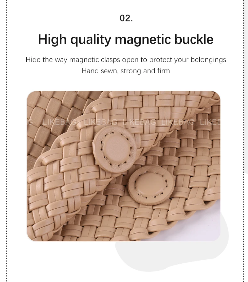 LIKEBAG Women's Fashion Handbag Handbag PU Leather Shoulder Bag Large Capacity Woven Handbag