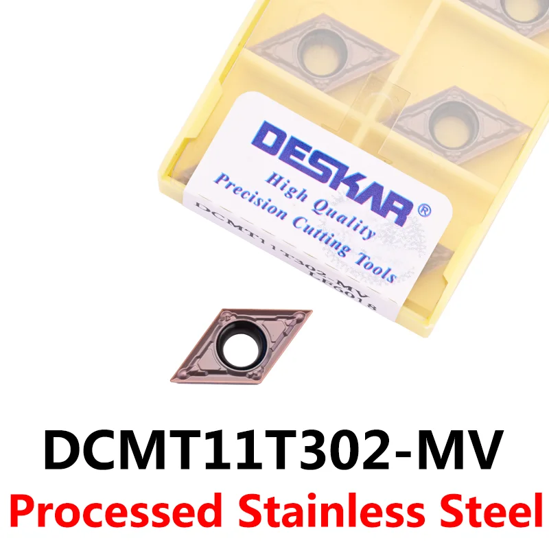 

DCMT11T302 DCMT11T304 DCMT11T308 MV LF6018 DESKAR вставки токарный станок с ЧПУ токарные инструменты твердосплавное лезвие нержавеющая сталь