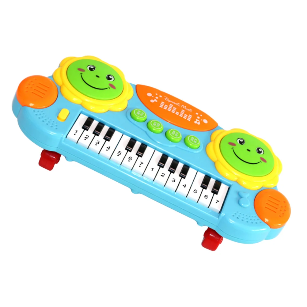 

Kids Early Educational Development Instrument Cartoon Multifunctional Keyboard Piano with (Blue)