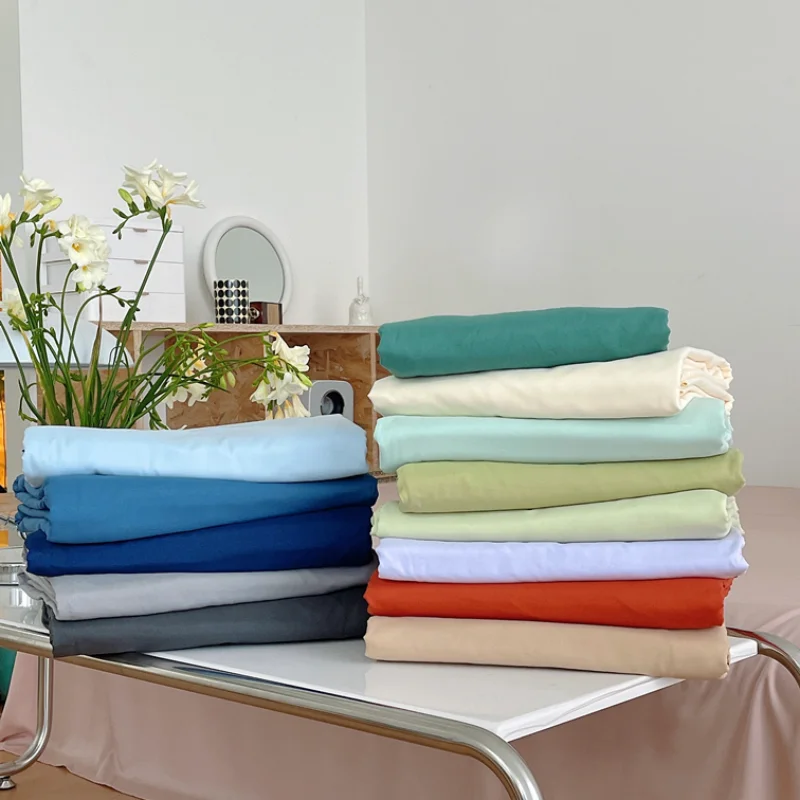 

Solid Color Bedding Fitted Sheet with Elastic Bed Cover Home Textile Bedding Linen for King Queen Size Bed Mattress Cover Sheets