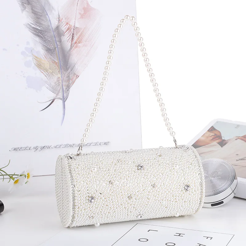 

Роскошная дизайнерская сумка для женщин, вечерние модные дамские сумочки с жемчугом, клатчи и сумочки на ремне через плечо