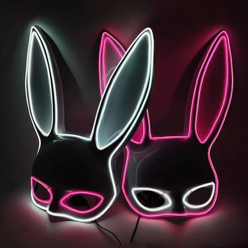 

Cosmask Wire Glowing Rabbit Ears Mask Lovely Rabbit Mask Halloween Bunny Mask Masquerade Party Cosplay Costume Mask