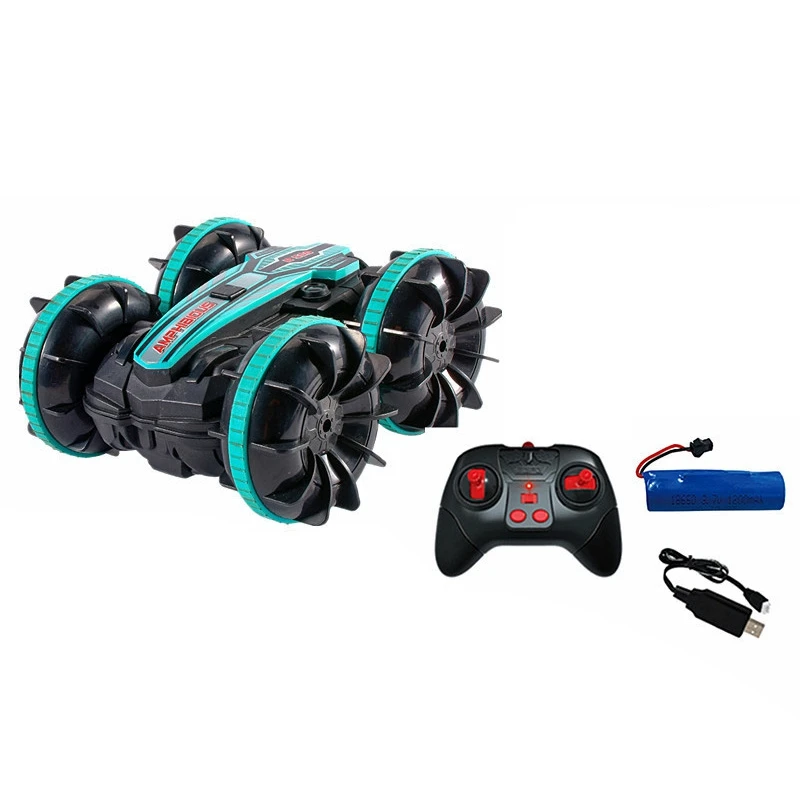 

Stunt RC Car 1200MAh 4Wd Water & Land 2In1 Remote Control Car 2.4G Double Side Flip Amphibious RC Drift Car Toy